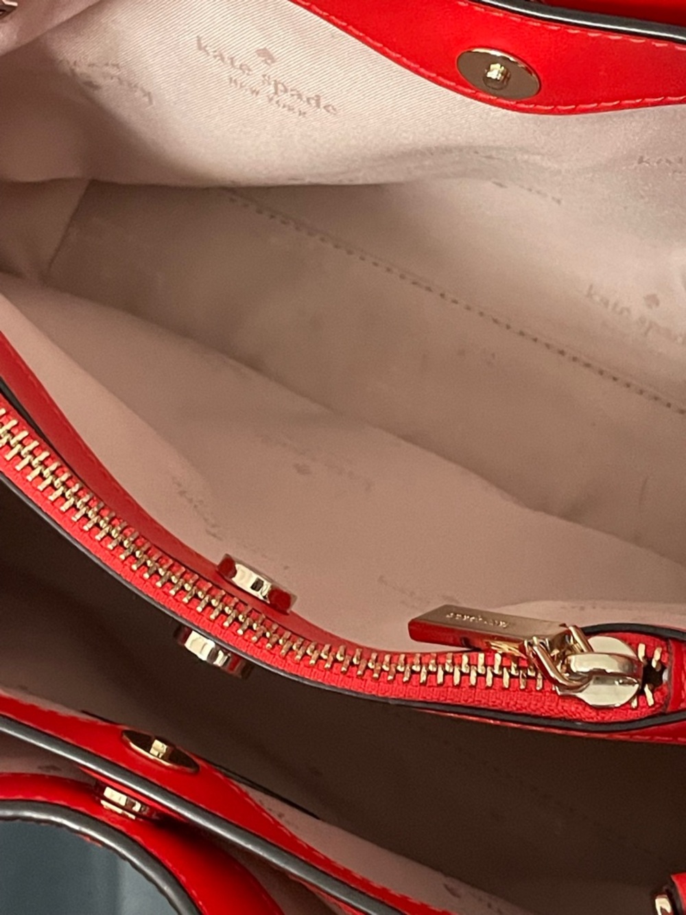 Kate Spade Small Dumpling Crossbody Satchel Bag in Tomato Slice Red - Picture 9 of 15